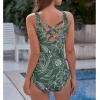 imageZando Womens Bathing Suits One Piece Swimsuits Athletic Training Swimsuit Tummy Control Slimming Swimwear for WomenSketch Flowers