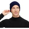 imageZando Beanie for Men Women Cuffed Cap Soft Slouchy Beanie Winter Knit Hats Fisherman Beanie Skull Cap Unisex Daliy Beanie1 Navy Blue