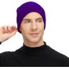 imageZando Beanie for Men Women Cuffed Cap Soft Slouchy Beanie Winter Knit Hats Fisherman Beanie Skull Cap Unisex Daliy BeaniePurple