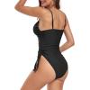 imageZando One Piece Swimsuit Women Bathing Suits Tummy Control Cheeky Tie Side High Cut One Piece Swimsuits SwimwearBlack