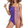imageZando One Piece Swimsuit Women Bathing Suits Tummy Control Cheeky Tie Side High Cut One Piece Swimsuits SwimwearFlag