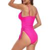 imageZando One Piece Swimsuit Women Bathing Suits Tummy Control Cheeky Tie Side High Cut One Piece Swimsuits SwimwearPink