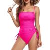 imageZando One Piece Swimsuit Women Bathing Suits Tummy Control Cheeky Tie Side High Cut One Piece Swimsuits SwimwearPink