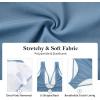 imageZando One Piece Swimsuit for Women 2024 V Neck Bathing Suit Ruched Tummy Control Swimsuit Sexy High Cut Bathing SuitsBlue