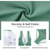 imageZando One Piece Swimsuit for Women 2024 V Neck Bathing Suit Ruched Tummy Control Swimsuit Sexy High Cut Bathing SuitsGreen