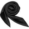 imageZando Silk Head Scarf for Women Square Chiffon Scarf for Hair Wrapping Solid Color Retro Scarfs Neck Scarf Purse ScarfA Black