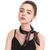 imageZando Silk Head Scarf for Women Square Chiffon Scarf for Hair Wrapping Solid Color Retro Scarfs Neck Scarf Purse ScarfA Black