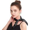 imageZando Silk Head Scarf for Women Square Chiffon Scarf for Hair Wrapping Solid Color Retro Scarfs Neck Scarf Purse ScarfA Black