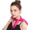 imageZando Silk Head Scarf for Women Square Chiffon Scarf for Hair Wrapping Solid Color Retro Scarfs Neck Scarf Purse ScarfA Hot Pink