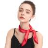 imageZando Silk Head Scarf for Women Square Chiffon Scarf for Hair Wrapping Solid Color Retro Scarfs Neck Scarf Purse ScarfA Red