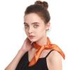 imageZando Silk Head Scarf for Women Square Chiffon Scarf for Hair Wrapping Solid Color Retro Scarfs Neck Scarf Purse ScarfB Orange