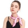 imageZando Silk Head Scarf for Women Square Chiffon Scarf for Hair Wrapping Solid Color Retro Scarfs Neck Scarf Purse ScarfB Pink