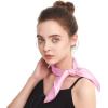 imageZando Silk Head Scarf for Women Square Chiffon Scarf for Hair Wrapping Solid Color Retro Scarfs Neck Scarf Purse ScarfB Pink
