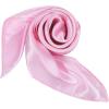 imageZando Silk Head Scarf for Women Square Chiffon Scarf for Hair Wrapping Solid Color Retro Scarfs Neck Scarf Purse ScarfB Pink