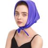 imageZando Silk Head Scarf for Women Square Chiffon Scarf for Hair Wrapping Solid Color Retro Scarfs Neck Scarf Purse ScarfB Purple