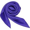 imageZando Silk Head Scarf for Women Square Chiffon Scarf for Hair Wrapping Solid Color Retro Scarfs Neck Scarf Purse ScarfB Purple