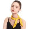 imageZando Silk Head Scarf for Women Square Chiffon Scarf for Hair Wrapping Solid Color Retro Scarfs Neck Scarf Purse ScarfB Yellow