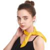 imageZando Silk Head Scarf for Women Square Chiffon Scarf for Hair Wrapping Solid Color Retro Scarfs Neck Scarf Purse ScarfB Yellow