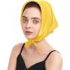 imageZando Silk Head Scarf for Women Square Chiffon Scarf for Hair Wrapping Solid Color Retro Scarfs Neck Scarf Purse ScarfB Yellow