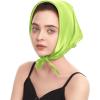 imageZando Silk Head Scarf for Women Square Chiffon Scarf for Hair Wrapping Solid Color Retro Scarfs Neck Scarf Purse ScarfC Green