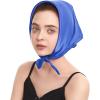 imageZando Silk Head Scarf for Women Square Chiffon Scarf for Hair Wrapping Solid Color Retro Scarfs Neck Scarf Purse ScarfC Royal Bule