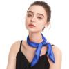 imageZando Silk Head Scarf for Women Square Chiffon Scarf for Hair Wrapping Solid Color Retro Scarfs Neck Scarf Purse ScarfC Royal Bule