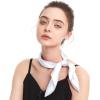 imageZando Silk Head Scarf for Women Square Chiffon Scarf for Hair Wrapping Solid Color Retro Scarfs Neck Scarf Purse ScarfE White2