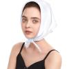 imageZando Silk Head Scarf for Women Square Chiffon Scarf for Hair Wrapping Solid Color Retro Scarfs Neck Scarf Purse ScarfE White2