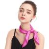 imageZando Silk Head Scarf for Women Square Chiffon Scarf for Hair Wrapping Solid Color Retro Scarfs Neck Scarf Purse ScarfRose Pink
