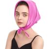imageZando Silk Head Scarf for Women Square Chiffon Scarf for Hair Wrapping Solid Color Retro Scarfs Neck Scarf Purse ScarfRose Pink