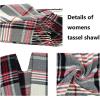 imageZando Womens Warm Shawl Wrap Open Front Poncho Cape Color Block Shawls Winter Cardigan Wrap Printed Ponchos for Women 2A Buffalo Red