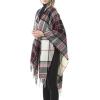imageZando Womens Warm Shawl Wrap Open Front Poncho Cape Color Block Shawls Winter Cardigan Wrap Printed Ponchos for Women 2C Black Red Stripe