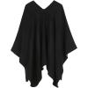 imageZando Womens Warm Shawl Wrap Open Front Poncho Cape Color Block Shawls Winter Cardigan Wrap Printed Ponchos for Women 2G Black Grey