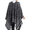 imageZando Womens Warm Shawl Wrap Open Front Poncho Cape Color Block Shawls Winter Cardigan Wrap Printed Ponchos for Women 2I Grey Leopard