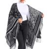 imageZando Womens Warm Shawl Wrap Open Front Poncho Cape Color Block Shawls Winter Cardigan Wrap Printed Ponchos for Women 2I Grey Leopard