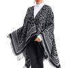imageZando Womens Warm Shawl Wrap Open Front Poncho Cape Color Block Shawls Winter Cardigan Wrap Printed Ponchos for Women 2I Grey Leopard