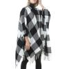imageZando Womens Warm Shawl Wrap Open Front Poncho Cape Color Block Shawls Winter Cardigan Wrap Printed Ponchos for Women 2J Fashion Black