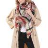 imageZando Womens Warm Shawl Wrap Open Front Poncho Cape Color Block Shawls Winter Cardigan Wrap Printed Ponchos for Women 2K Pink Plaid Scarf
