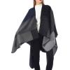 imageZando Womens Warm Shawl Wrap Open Front Poncho Cape Color Block Shawls Winter Cardigan Wrap Printed Ponchos for Women 2Navy Grey