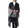 imageZando Womens Warm Shawl Wrap Open Front Poncho Cape Color Block Shawls Winter Cardigan Wrap Printed Ponchos for Women 2Navy Grey