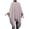 imageZando Womens Warm Shawl Wrap Open Front Poncho Cape Color Block Shawls Winter Cardigan Wrap Printed Ponchos for Women 2Q Grey Pink
