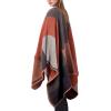 imageZando Womens Warm Shawl Wrap Open Front Poncho Cape Color Block Shawls Winter Cardigan Wrap Printed Ponchos for Women 2Red Grid