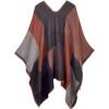 imageZando Womens Warm Shawl Wrap Open Front Poncho Cape Color Block Shawls Winter Cardigan Wrap Printed Ponchos for Women 2Red Grid