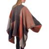 imageZando Womens Warm Shawl Wrap Open Front Poncho Cape Color Block Shawls Winter Cardigan Wrap Printed Ponchos for Women 2Red Grid