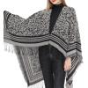 imageZando Womens Warm Shawl Wrap Open Front Poncho Cape Color Block Shawls Winter Cardigan Wrap Printed Ponchos for Women 2Yellow Leopard