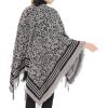 imageZando Womens Warm Shawl Wrap Open Front Poncho Cape Color Block Shawls Winter Cardigan Wrap Printed Ponchos for Women 2Yellow Leopard