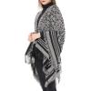 imageZando Womens Warm Shawl Wrap Open Front Poncho Cape Color Block Shawls Winter Cardigan Wrap Printed Ponchos for Women 2Yellow Leopard