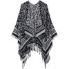 imageZando Womens Warm Shawl Wrap Open Front Poncho Cape Color Block Shawls Winter Cardigan Wrap Printed Ponchos for Women 2I Grey Leopard