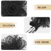 imageZando Fascinators for Women Tea Party Hat Kentucky Derby Hats Flower Mesh Feathers Headband Headwear Hair Clip for GirlsHot Pink   Black