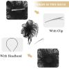 imageZando Fascinators for Women Tea Party Hat Kentucky Derby Hats Flower Mesh Feathers Headband Headwear Hair Clip for GirlsHot Pink   Black